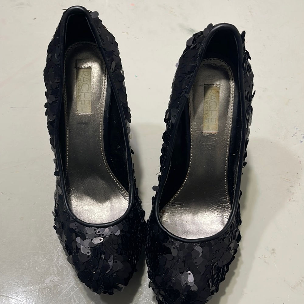 Black Sequin Heels